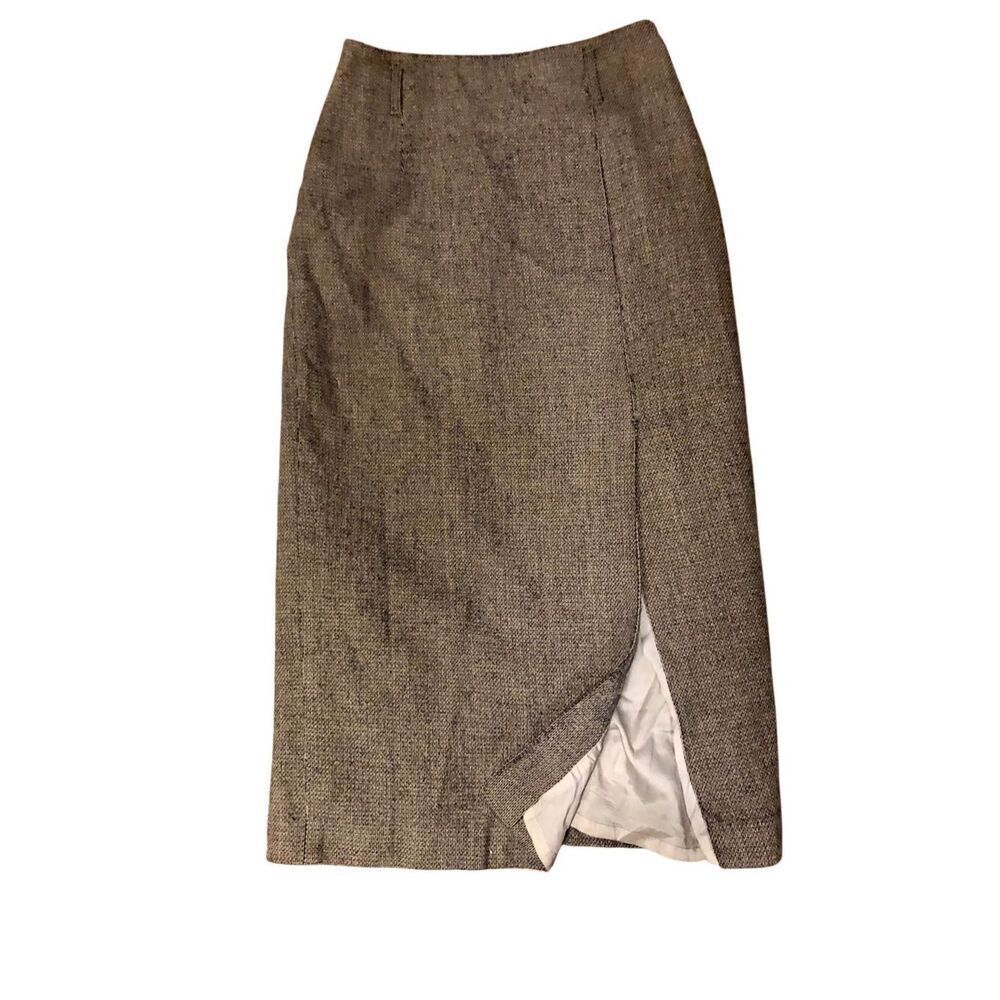 Vintage Oraz tweed wool front slit pencil skit with belt loops and hidden back z - Picture 1 of 11